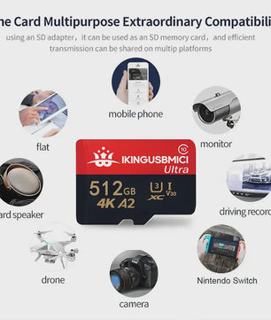 Snelle Micro SD Kaart (32GB-512GB) - U3, V30, A2 - Hoge Kwaliteit & Duurzaam