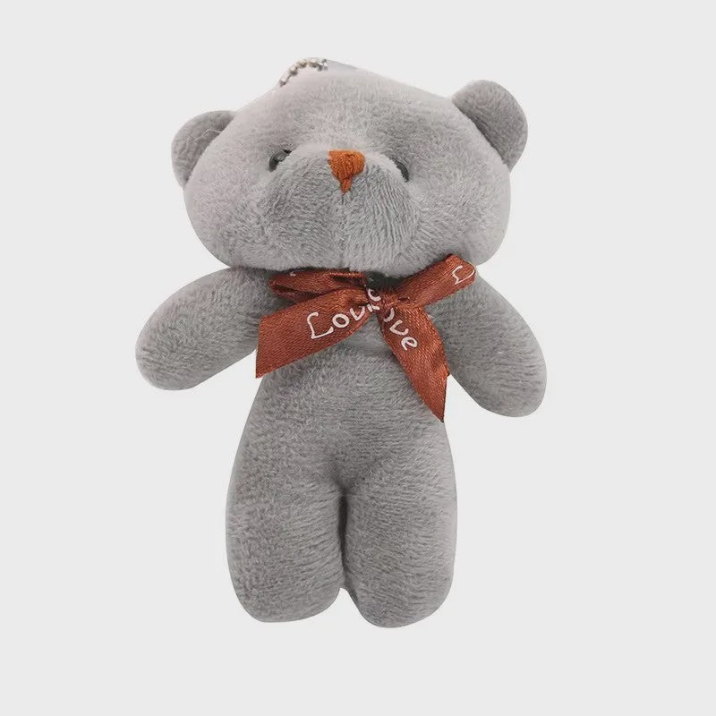 Set van 10 Mini Strikje Teddybeer Pluche Hangers - Kleurrijk en Zacht