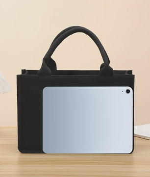 Ruime Zwarte Canvas Tote Bag - Handige Shopper voor Dames en Heren
