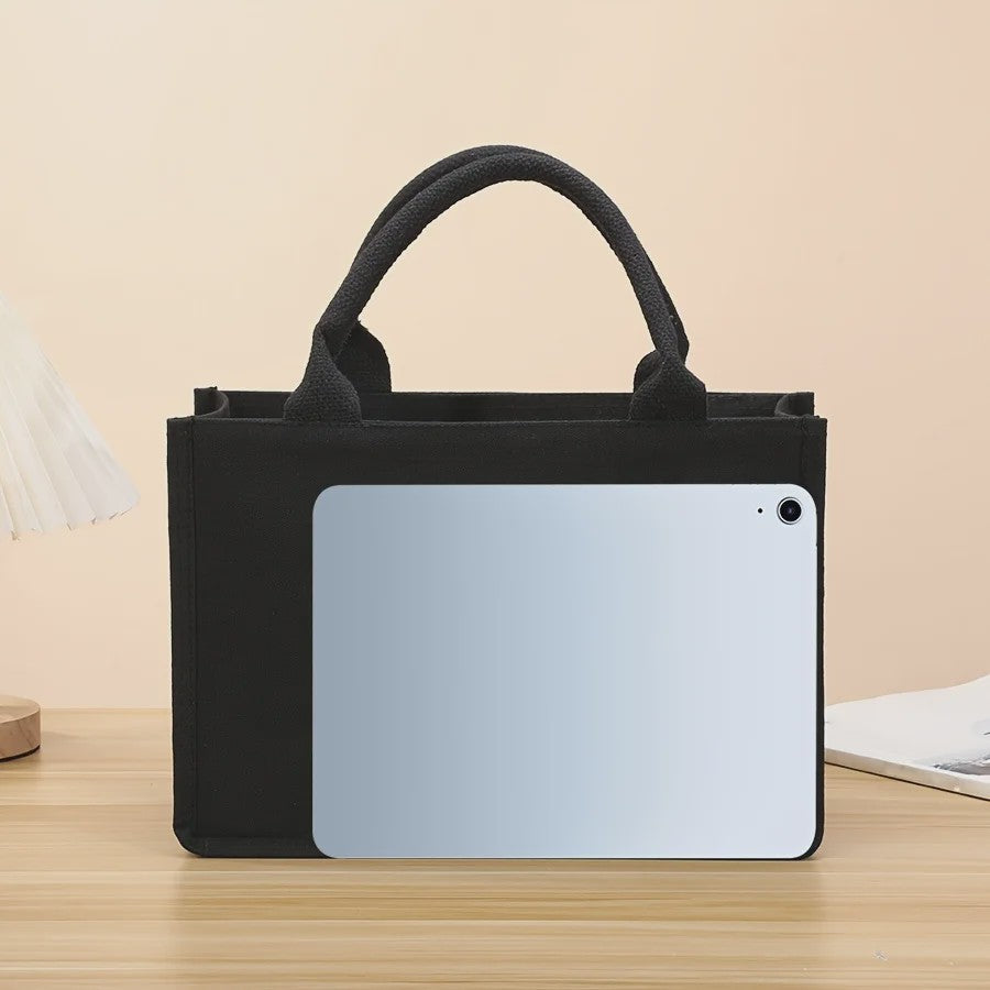Ruime Zwarte Canvas Tote Bag - Handige Shopper voor Dames en Heren