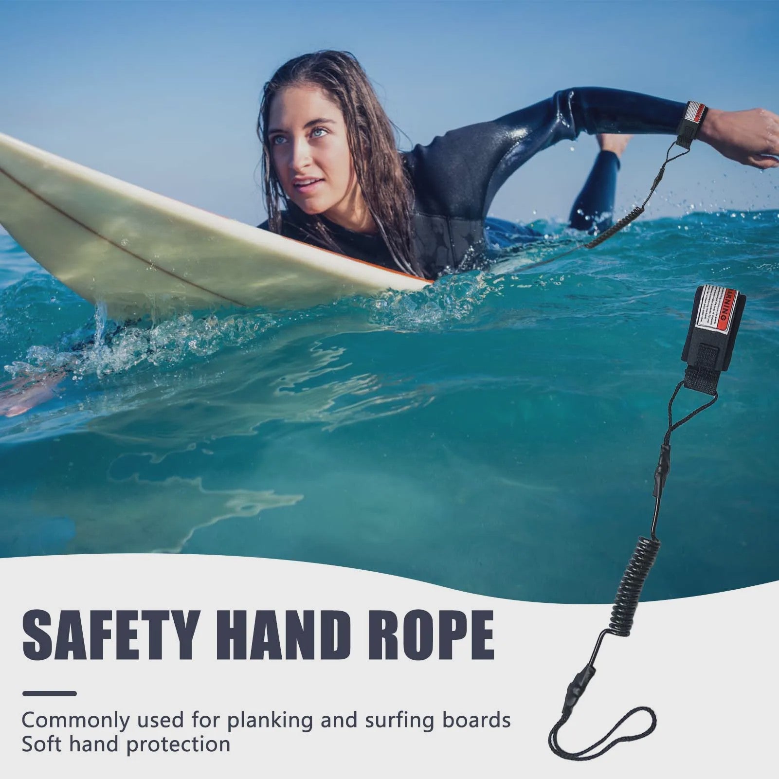 Veiligheid Surf Leash met Enkelband - Coiled Koord voor Bodyboard & Surfplank