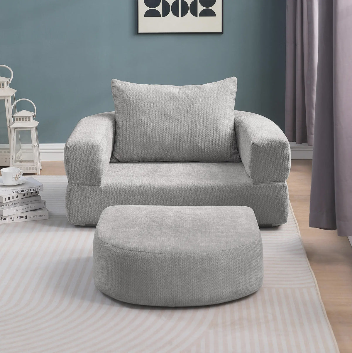 Modulaire Slaapbank Futon Fauteuil met Kussen - Compact en Multifunctioneel