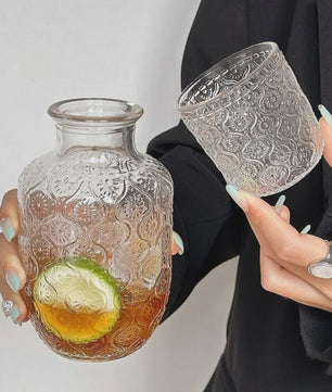 Vintage Glazen Theepot & Nachtkan Set - Stijlvol voor Water, Sap & Koffie
