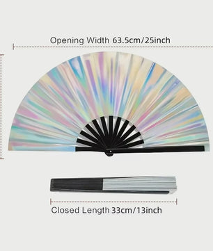 Grote Zilveren Klapwaaier - Perfect voor Festivals, Feesten & Dans