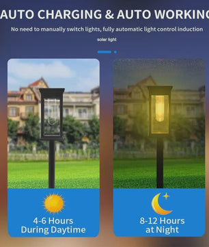 2-Pack Tuinverlichting op Zonne-energie - Waterdichte Buitenlampen met Decoratieve Filament LED