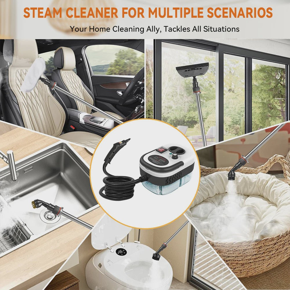 Krachtige 2500W Stoomreiniger - Hoge Temperatuur Desinfectie voor Huis, Auto & Keuken