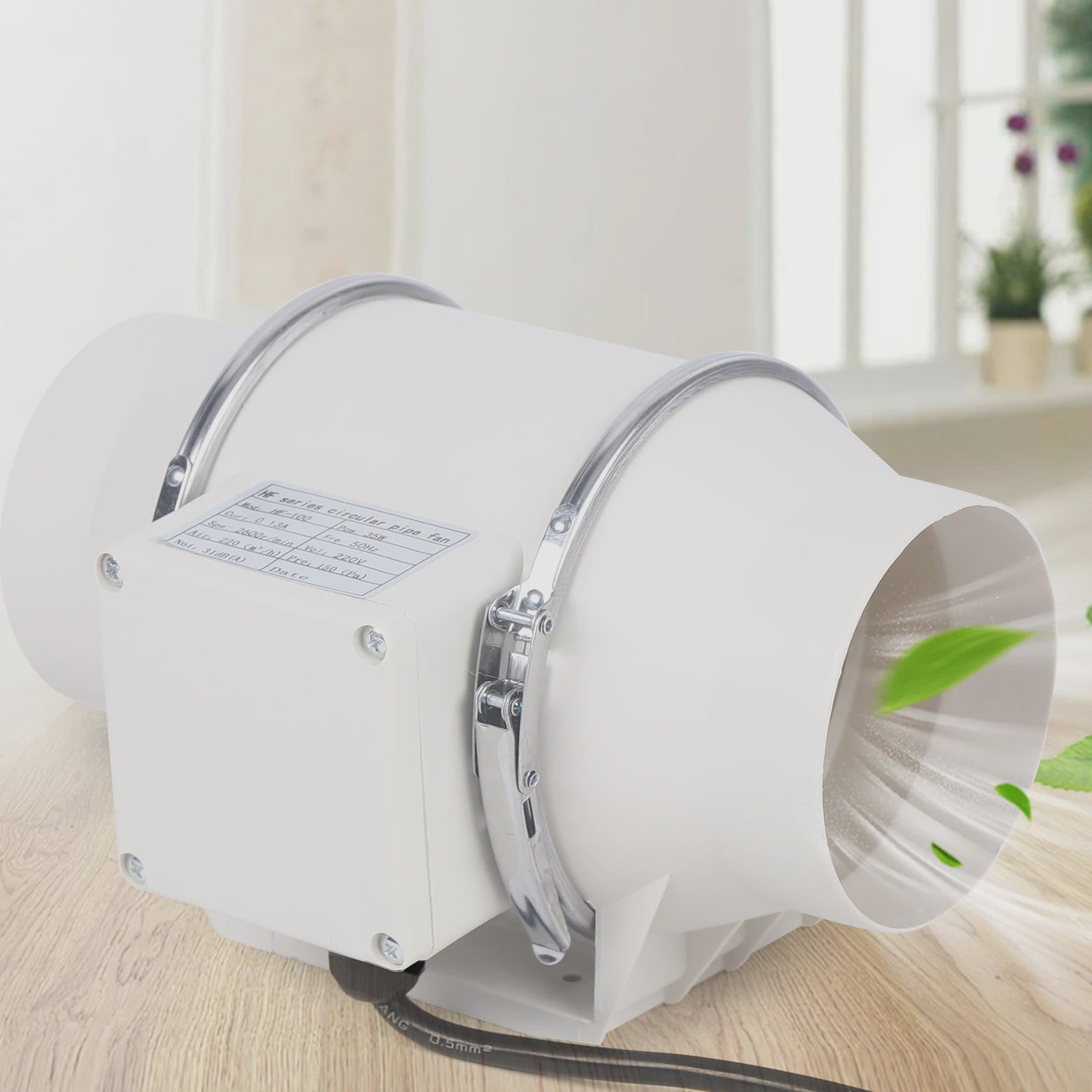 Stille Afzuigventilator 220V voor Kanalen - Keuken, Badkamer, Toilet - 2600RPM