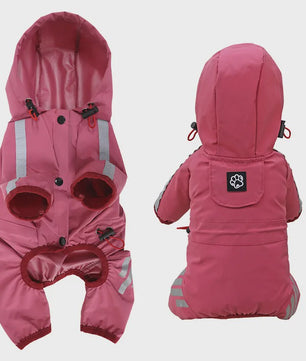 Waterdichte Hond Regenjas met Reflecterende Strepen - Jumpsuit voor Kleine & Middelgrote Honden