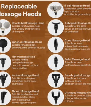Krachtige 11-in-1 Elektrische Massage Gun met 99 Intensiteitsniveaus voor Diepe Spierontspanning