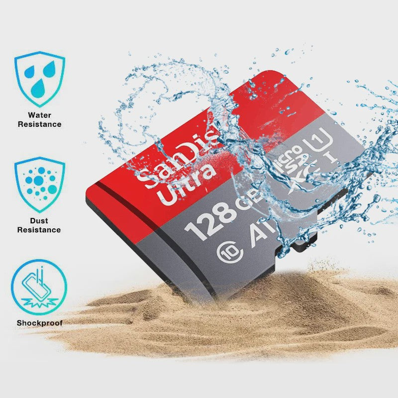 SanDisk Ultra Micro SD Kaart 32GB, 64GB, 128GB - Class 10, UHS-I, A1 Snelheid