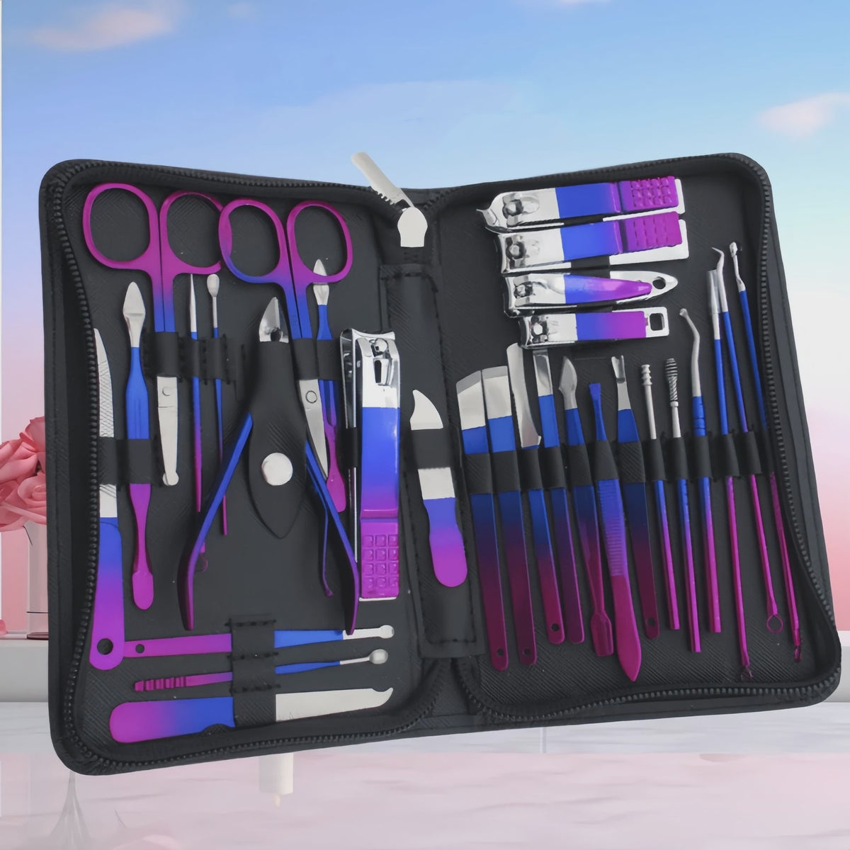 Professionele RVS Manicure & Pedicure Set (9-18 Stuks) met Precisie Tools en Reisfoedraal