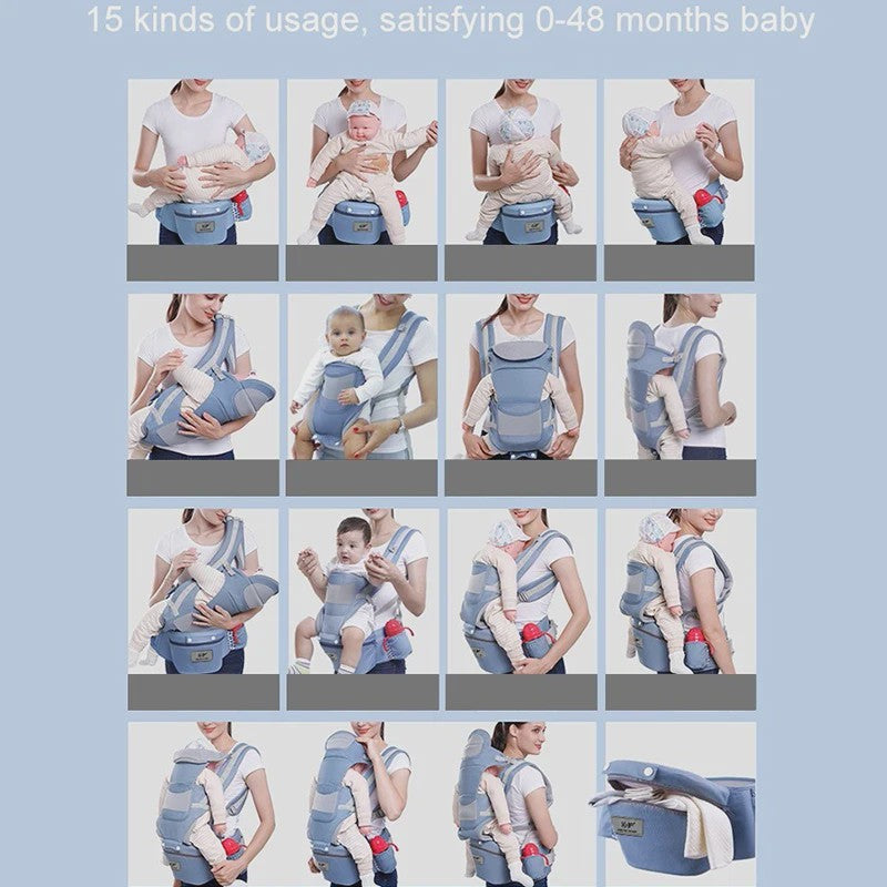 Ergonomische Baby Draagzak met Heupzitje - Multifunctioneel & Comfortabel