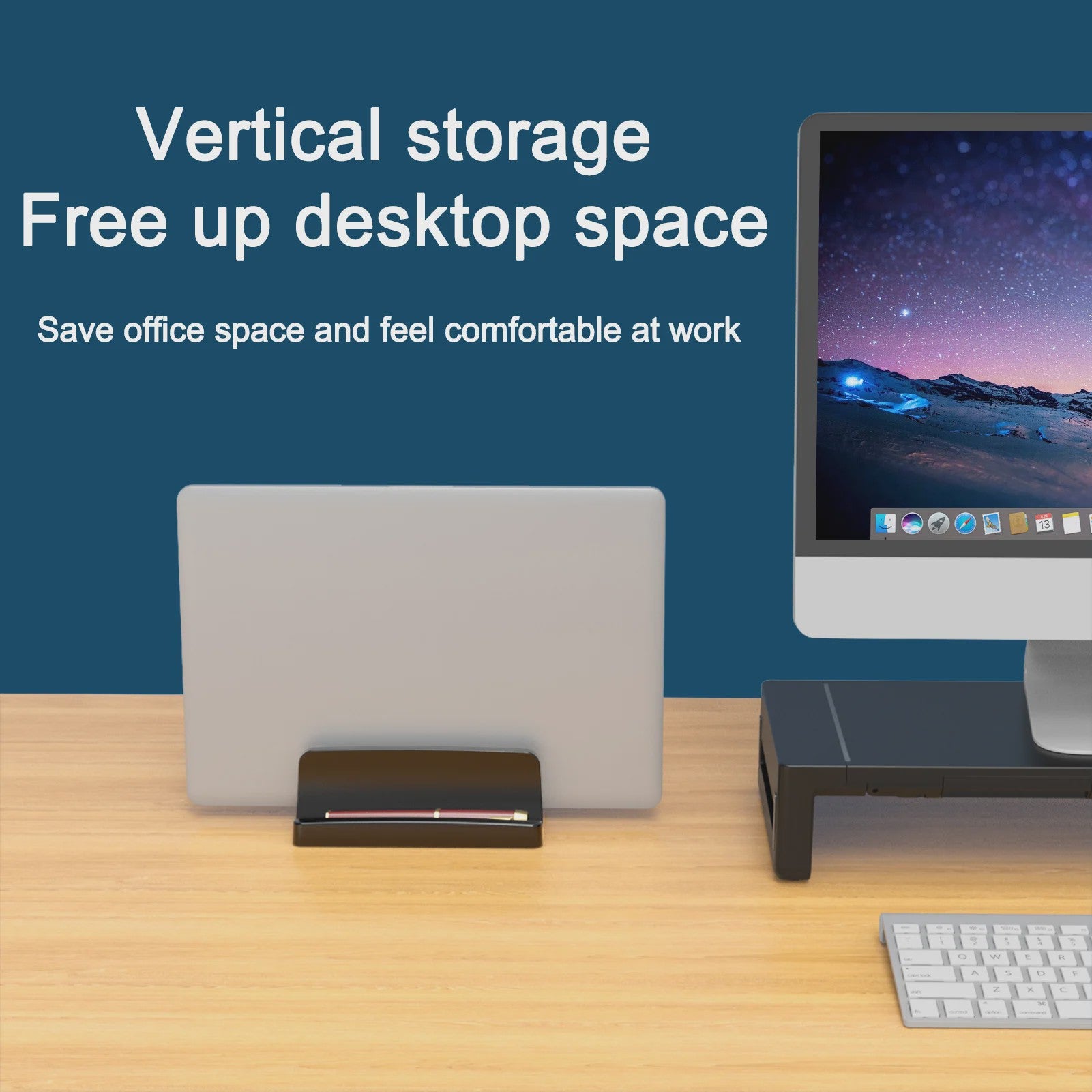 Verticale Laptop Stand met 3 Sleuven - Organizer voor MacBook, Tablet & Telefoon