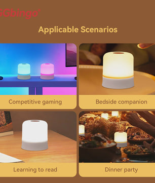 RGB Sfeerverlichting Tafellamp - Oplaadbaar met Afstandsbediening & Touch Bediening