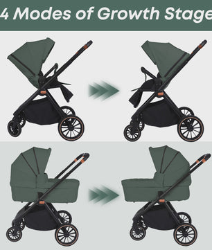 Lichtgewicht 2-in-1 Babybuggy: Multifunctioneel, Omkeerbaar en Makkelijk Inklapbaar