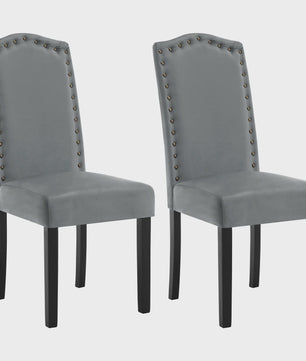 Set van 2 Gestoffeerde Eetkamerstoelen met Hoge Rugleuning - Stijlvol Design voor Woonkamer, Keuken of Hotel