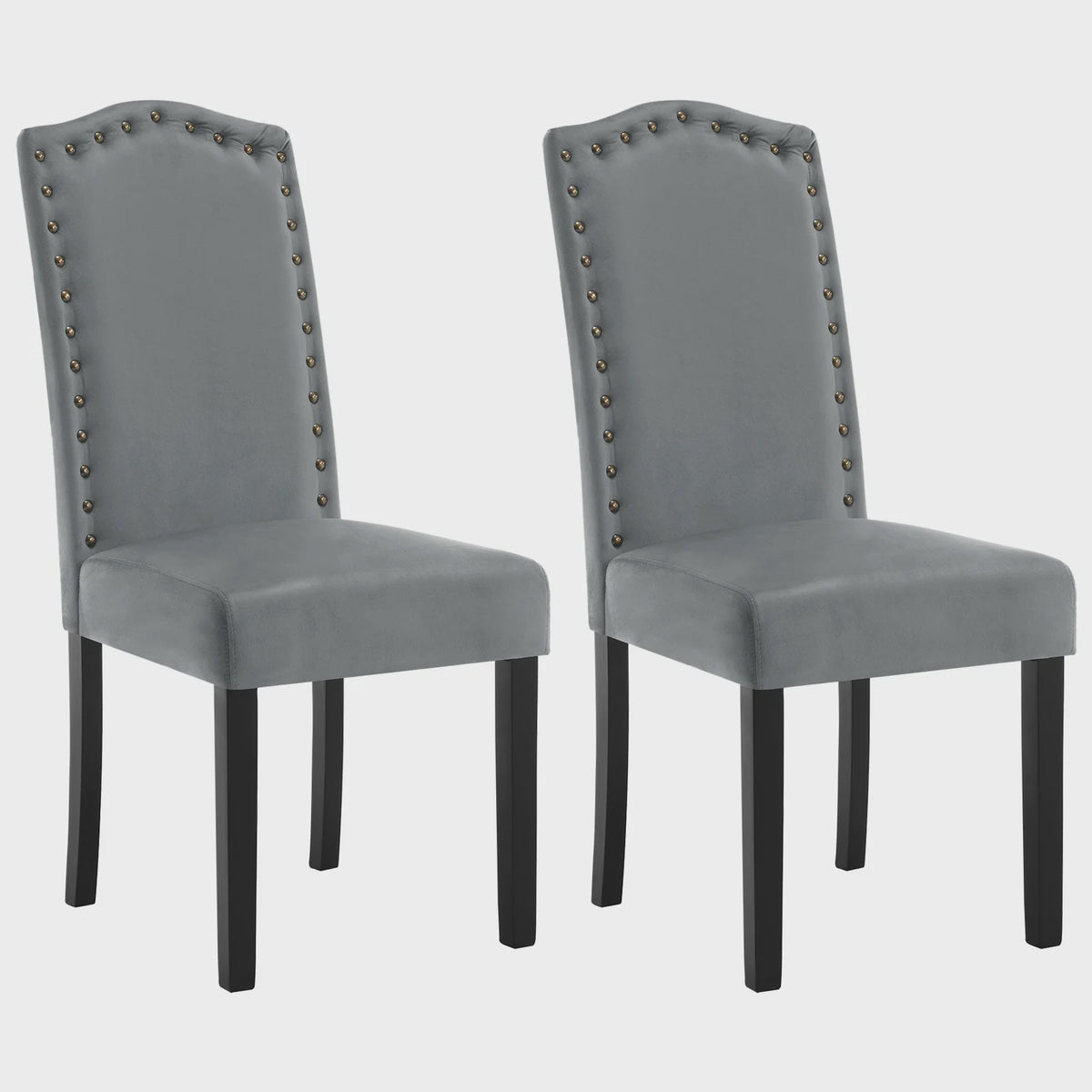 Set van 2 Gestoffeerde Eetkamerstoelen met Hoge Rugleuning - Stijlvol Design voor Woonkamer, Keuken of Hotel