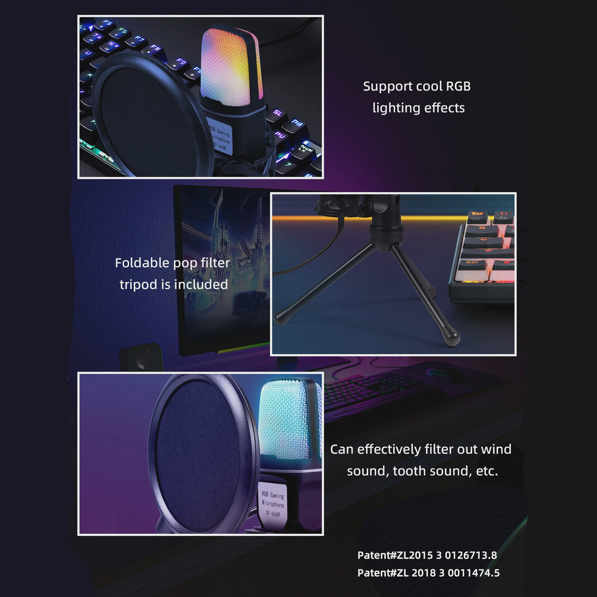 RGB Condensator Microfoon USB voor Gaming, Streaming & Podcast - Plug & Play