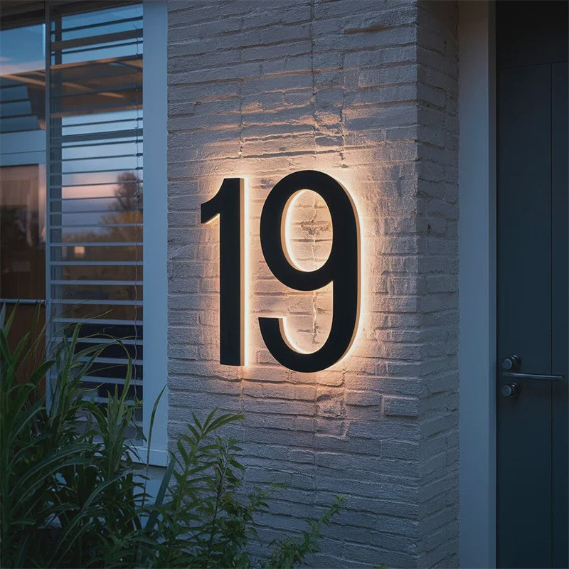 Moderne Verlichte Huisnummers LED - Stijlvol en Duurzaam Huisnummer Bord