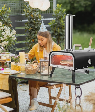 Draagbare RVS Pizzaoven voor Buiten met Pizzasteen & Schep