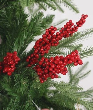 50 Kerst Takken met Kunstmatige Rode Bessen - Feestelijke Decoratie voor Kerstboom & Huis
