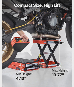 Motorlift 1500 lbs / 680 kg - Robuuste Werkstand met Kruk voor Motoren