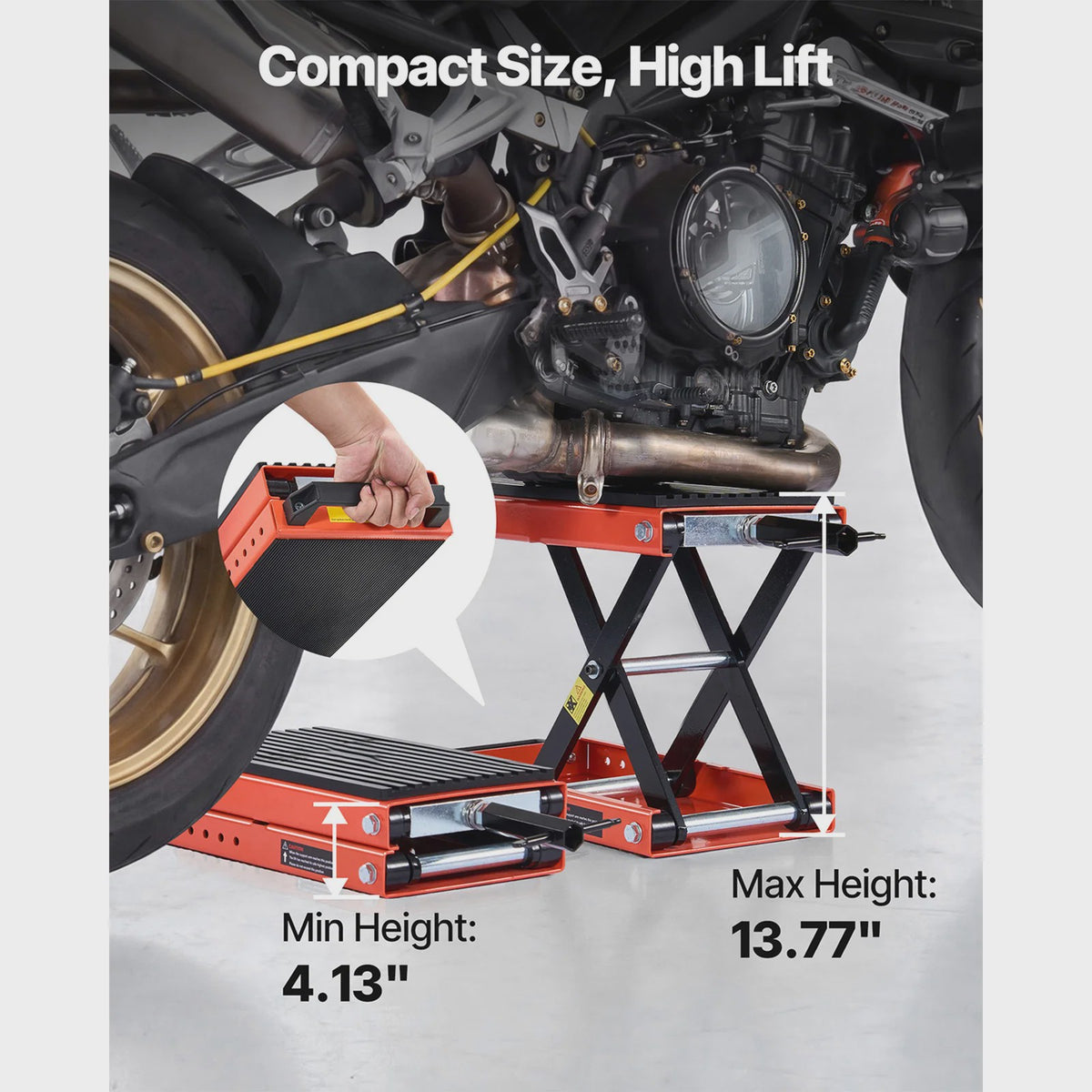 Motorlift 1500 lbs / 680 kg - Robuuste Werkstand met Kruk voor Motoren