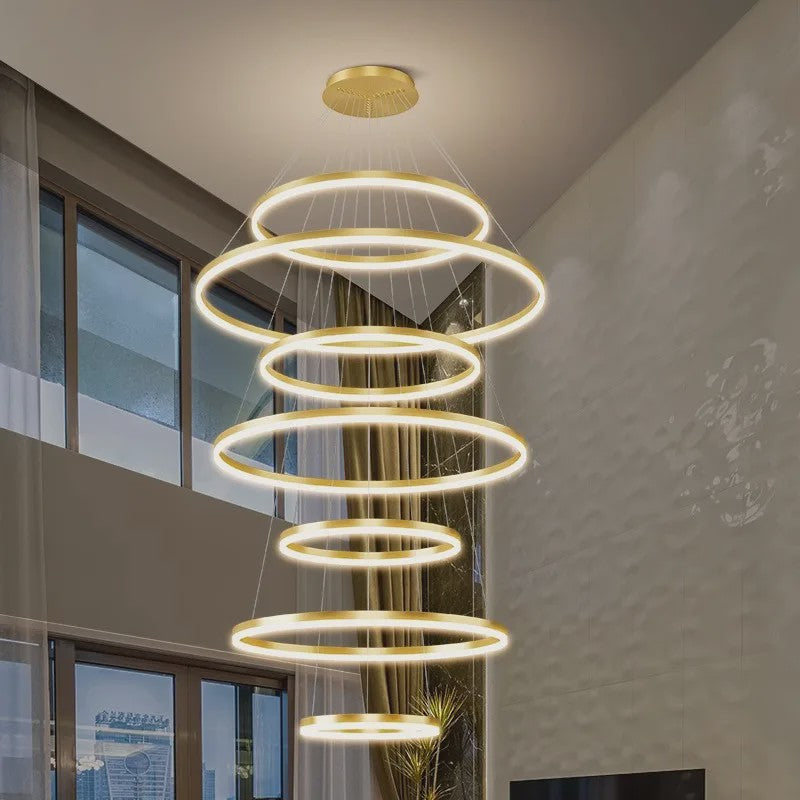 Luxe Ring Plafondlamp - Moderne LED Hanglamp voor Trappenhuis & Woonkamer