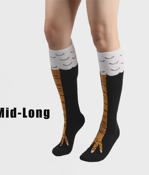 Grappige Kippenpoot Hoge Sokken - Unisex Cartoon Cosplay Sokken
