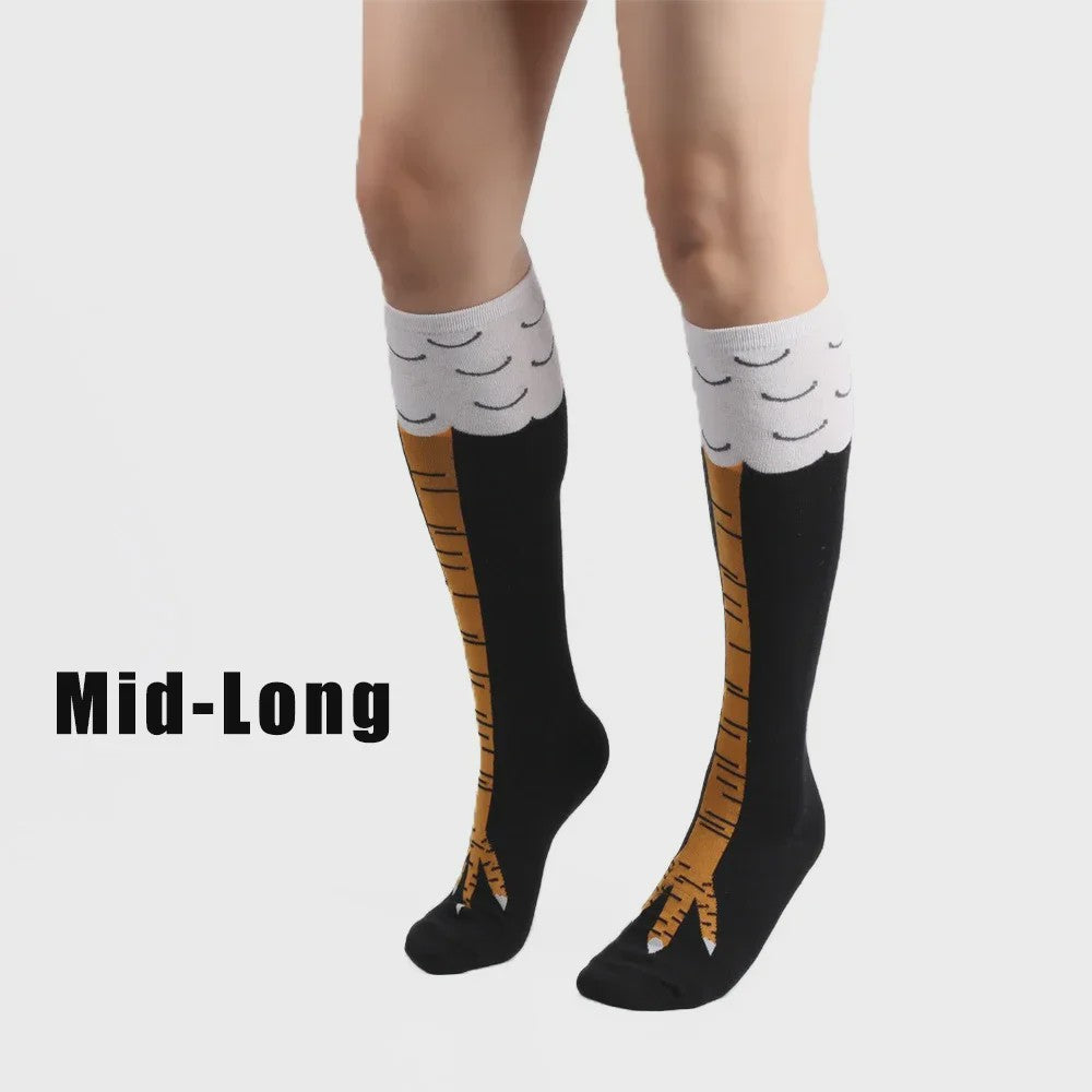 Grappige Kippenpoot Hoge Sokken - Unisex Cartoon Cosplay Sokken