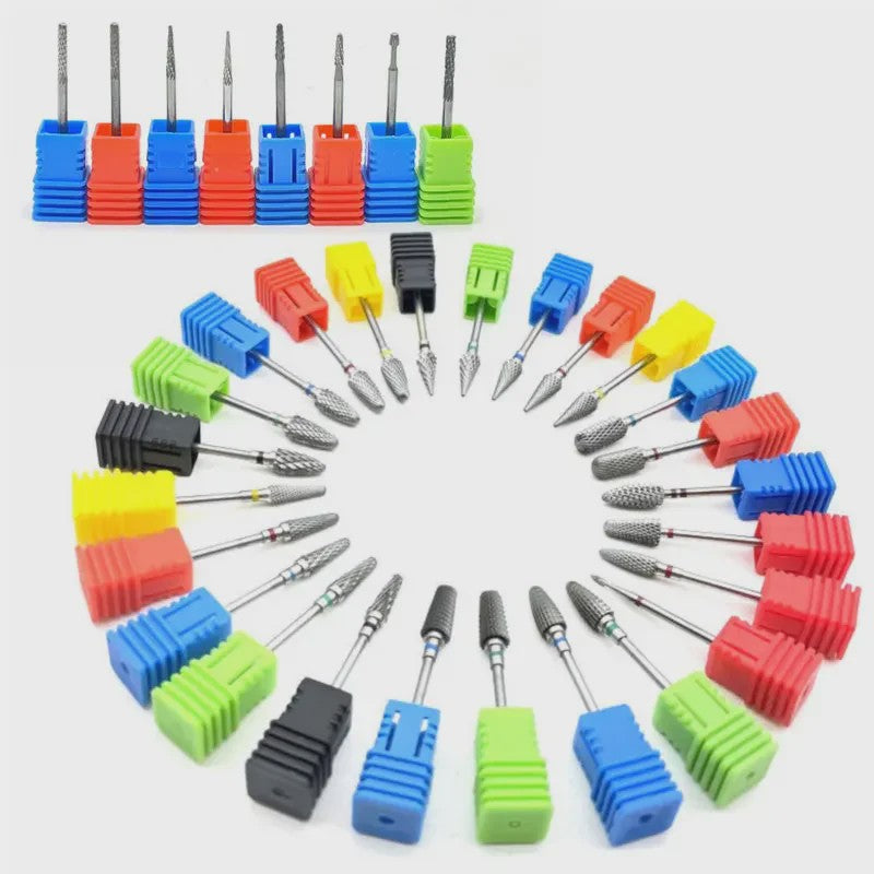 Professionele Tungsten Carbide Nagelboor Bits Set - 33 Stijlen voor Manicure & Pedicure