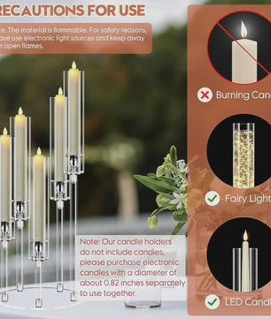 Moderne 5-armige Acryl Kandelaar voor LED Kaarsen - Stijlvolle Tafeldecoratie