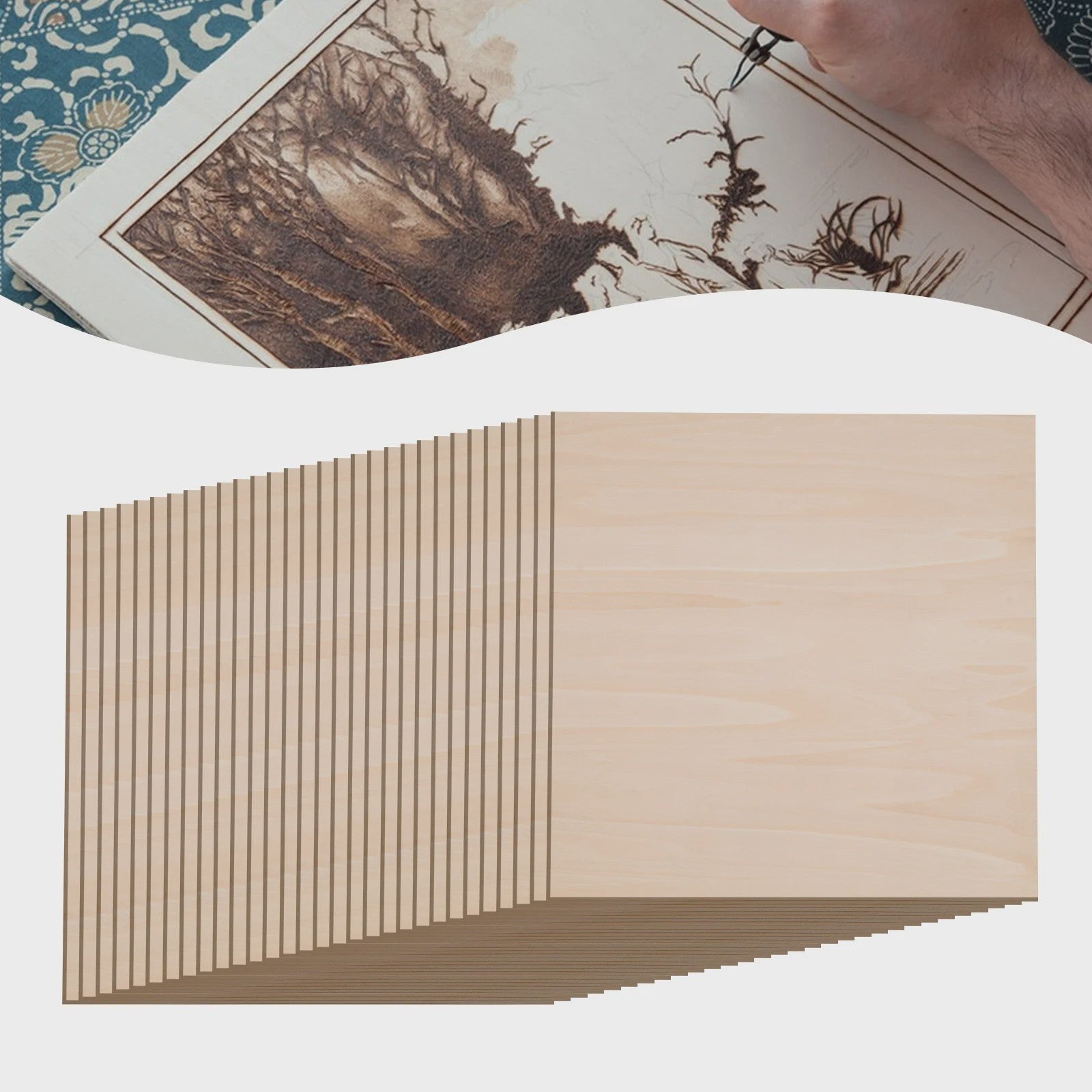 30x Houtplaten Basswood 3mm Dik - DIY & Decoratie (30x30cm/40x40cm)