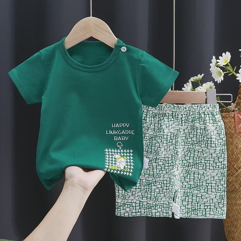 Schattige Kinder T-shirt & Short Set - 100% Katoen met Leuke Cartoon Prints