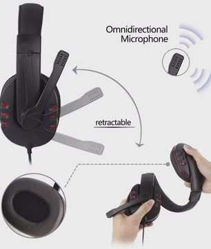 Gaming Headset met Microfoon en Volumeregeling - Bedraad 3.5mm voor PC, PS4, Xbox