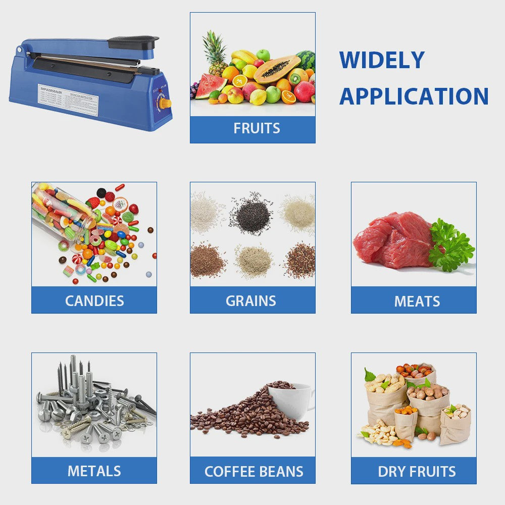 200mm Impuls Sealer: Professionele Hitteverzegelaar voor Voedsel, Plastic & Kraft Zakken