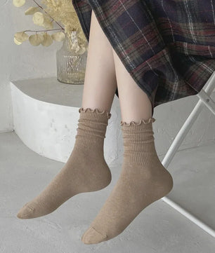 Dames Sokken met Ruche Rand - Comfortabel & Ademend - 6 Paar Set
