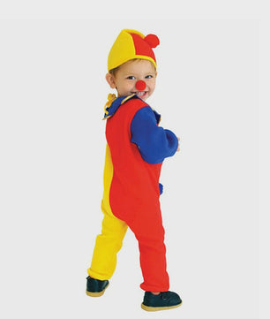 Kind Clown Kostuum met Muts - Feestelijk Jumpsuit voor Jongens & Meisjes