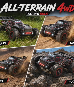 RC Crossauto 80 km/u - 1/16 4x4 Off-road Truck met LED Verlichting & 2.4G Afstandsbediening