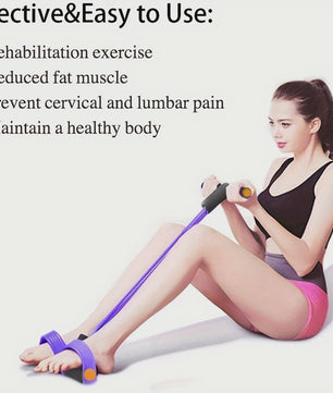 Multifunctionele Weerstandsband met 6 Tubes voor Fitness, Yoga en Buikspieroefeningen