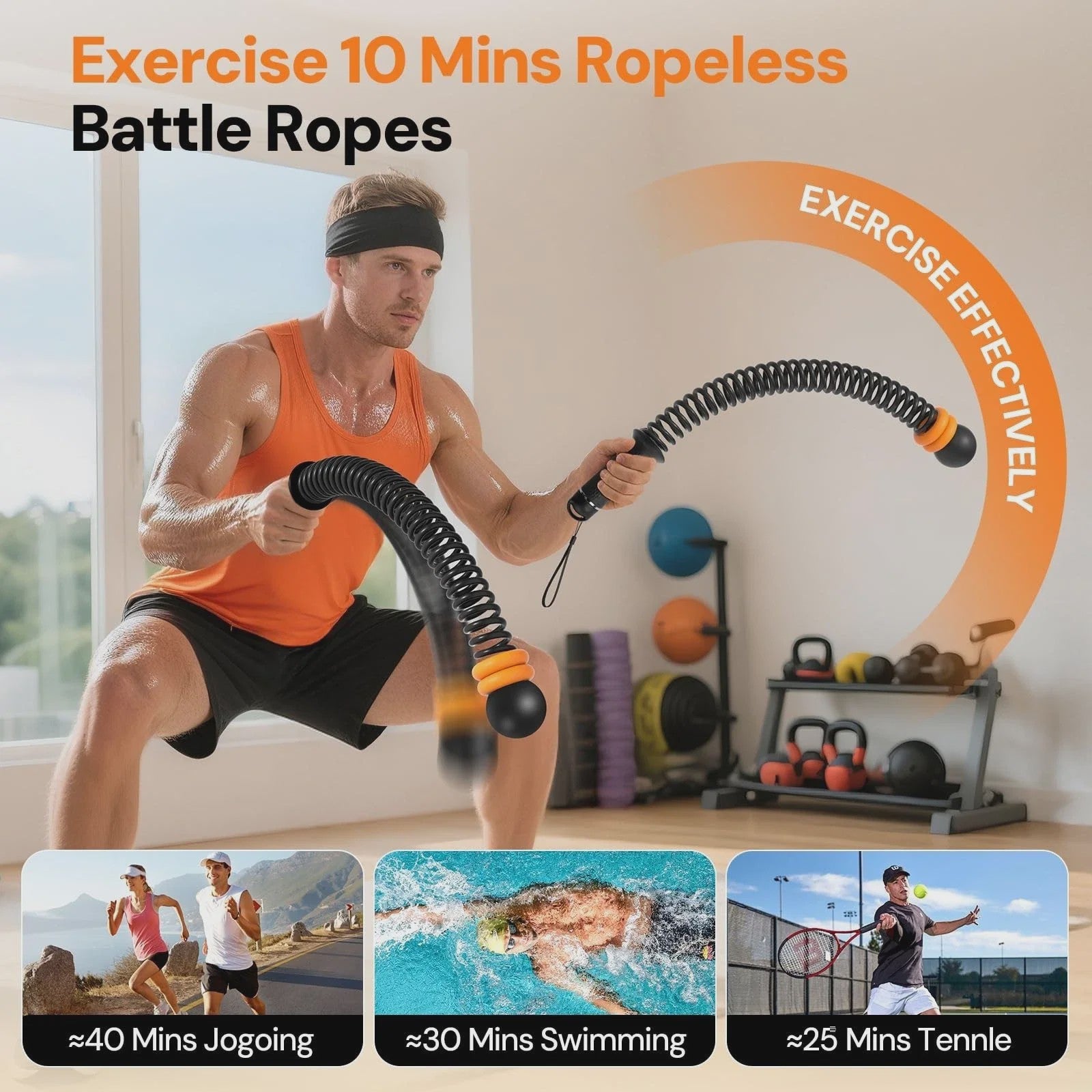 Draadloze Battle Rope Trainingssysteem - Full Body Workout & Krachttraining