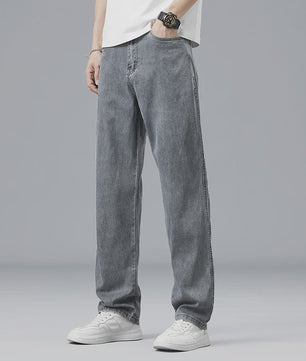 Luchtige Lyocell Heren Jeans - Zomer Broek met Loose Fit & Elastische Taille
