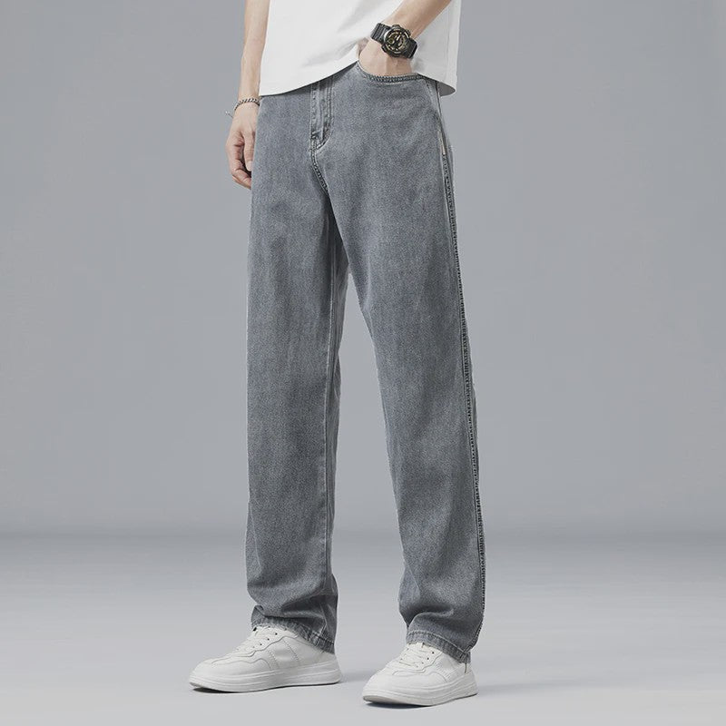Luchtige Lyocell Heren Jeans - Zomer Broek met Loose Fit & Elastische Taille