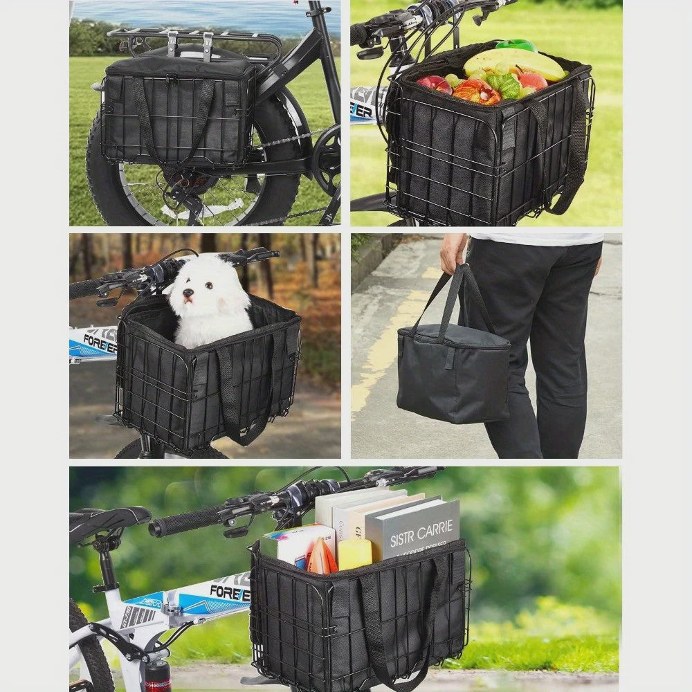 Grote Fietsmand voor Voor- of Achteraan – Ruime Opbergtas voor Boodschappen, Huisdieren en Meer
