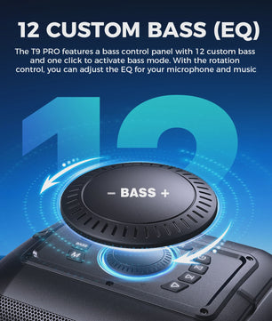 W-KING 250W Krachtige Party Bluetooth Speaker met 120dB Geluid, 12 Custom Bass & Draagbaar Ontwerp - Bluetooth 5.3
