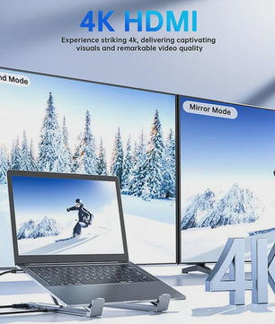8-in-1 USB-C Laptop Stand & Docking Station - Universele Hub met HDMI & PD