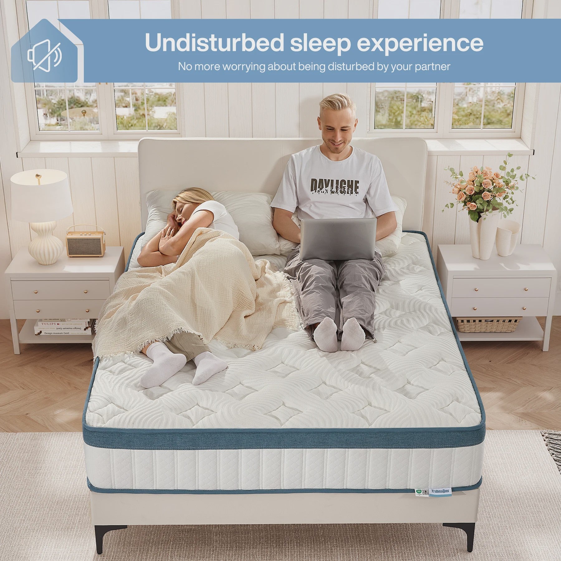 Tribesigns Pocketvering Matras 160x200cm H3 Medium - 7-Zone Orthopedisch & OEKO-TEX Gecertificeerd