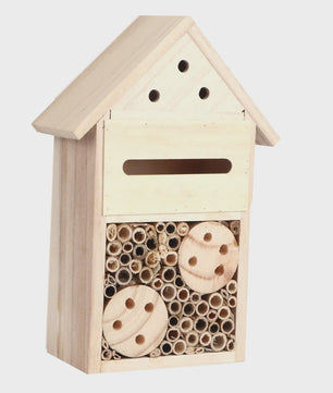 Houten Insectenhotel en Bijenhuis - Decoratieve Nestkast voor Tuin en Balkon