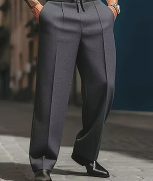 Herfst & Lente Heren Casual Broek met Koord - Losse Pasvorm Rechte Pijp