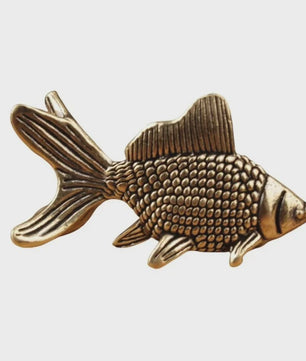 Retro Messing Goudvis Beeldjes - Miniatuur Decoratie & Leuk Cadeau